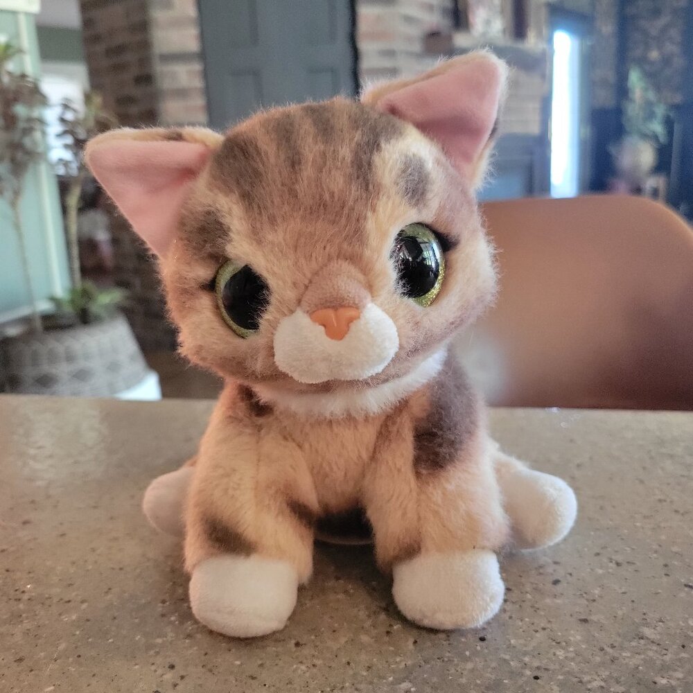 Zuru Pets Alive Smitten Kitten Plush Tabby Cat Ginger Interactive Stuffed Animal